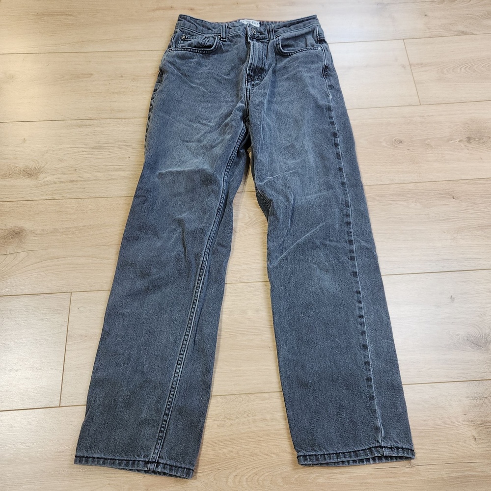 We The Free Pacifica Jeans Womens 27 Charcoal Gray High Rise Slim Straight Denim